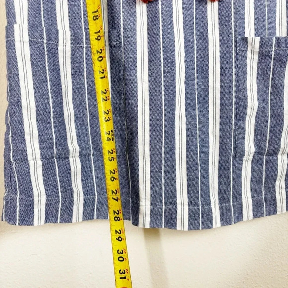 Tularosa Revolve Tunic Top Size S Blue White Striped Tassel Coverup 100% Cotton - Picture 10 of 13